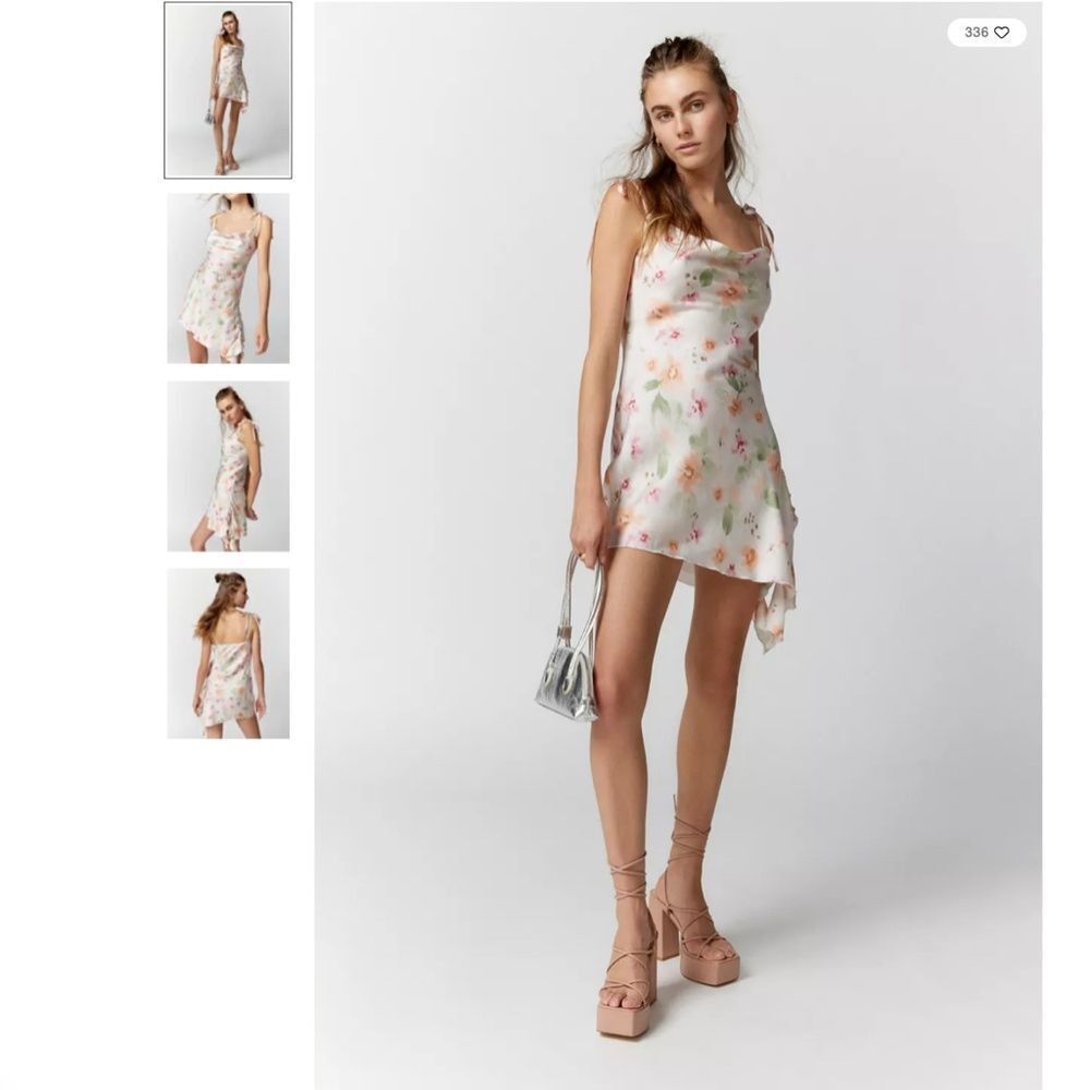 Urban Outfitters Satin Floral Mini Dress